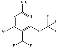 4,6-Diamino-3-(difluoromethyl)-2-(trifluoromethoxy)pyridine 化学構造式