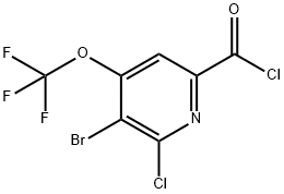 3-Bromo-2-chloro-4-(trifluoromethoxy)pyridine-6-carbonyl chloride 结构式