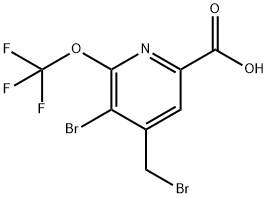 3-Bromo-4-(bromomethyl)-2-(trifluoromethoxy)pyridine-6-carboxylic acid 结构式