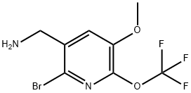 3-(Aminomethyl)-2-bromo-5-methoxy-6-(trifluoromethoxy)pyridine 结构式