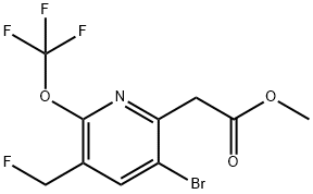 Methyl 3-bromo-5-(fluoromethyl)-6-(trifluoromethoxy)pyridine-2-acetate,1803529-00-1,结构式