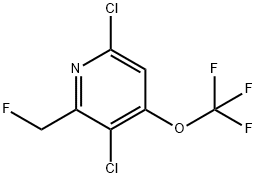 3,6-Dichloro-2-(fluoromethyl)-4-(trifluoromethoxy)pyridine Struktur