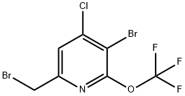 3-Bromo-6-(bromomethyl)-4-chloro-2-(trifluoromethoxy)pyridine 结构式
