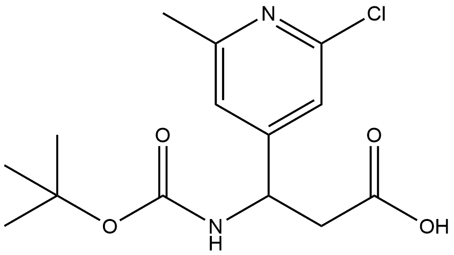 3-{[(TERT-BUTOXY)CARBONYL]AMINO}-3-(2-CHLORO-6-METHYLPYRIDIN-4-YL)PROPANOIC ACID, 1803601-67-3, 结构式