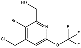 3-Bromo-4-(chloromethyl)-6-(trifluoromethoxy)pyridine-2-methanol 结构式