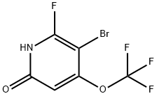 3-Bromo-2-fluoro-6-hydroxy-4-(trifluoromethoxy)pyridine 结构式
