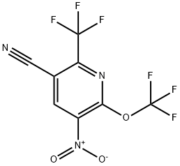 3-Cyano-5-nitro-6-(trifluoromethoxy)-2-(trifluoromethyl)pyridine 结构式