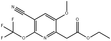 Ethyl 3-cyano-5-methoxy-2-(trifluoromethoxy)pyridine-6-acetate 结构式