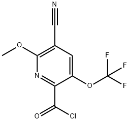 3-Cyano-2-methoxy-5-(trifluoromethoxy)pyridine-6-carbonyl chloride Struktur