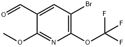 3-Bromo-6-methoxy-2-(trifluoromethoxy)pyridine-5-carboxaldehyde,1803623-30-4,结构式