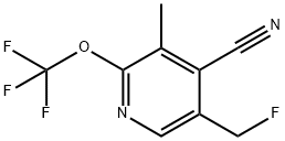 4-Cyano-5-(fluoromethyl)-3-methyl-2-(trifluoromethoxy)pyridine Structure