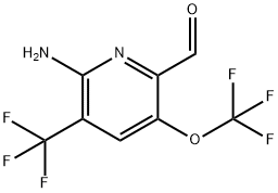 2-Amino-5-(trifluoromethoxy)-3-(trifluoromethyl)pyridine-6-carboxaldehyde 结构式