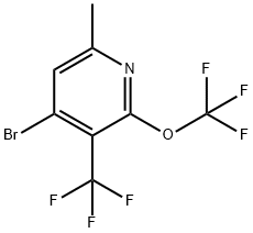 4-Bromo-6-methyl-2-(trifluoromethoxy)-3-(trifluoromethyl)pyridine 结构式