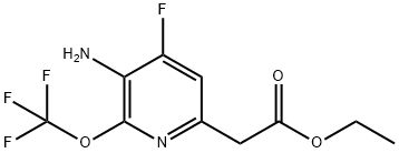 Ethyl 3-amino-4-fluoro-2-(trifluoromethoxy)pyridine-6-acetate Structure