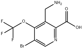 3-(Aminomethyl)-5-bromo-4-(trifluoromethoxy)pyridine-2-carboxylic acid Structure