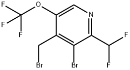 3-Bromo-4-(bromomethyl)-2-(difluoromethyl)-5-(trifluoromethoxy)pyridine Struktur