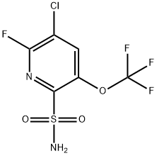 3-Chloro-2-fluoro-5-(trifluoromethoxy)pyridine-6-sulfonamide 结构式