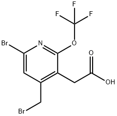 6-Bromo-4-(bromomethyl)-2-(trifluoromethoxy)pyridine-3-acetic acid 结构式