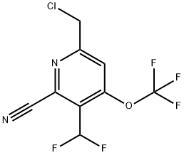 6-(Chloromethyl)-2-cyano-3-(difluoromethyl)-4-(trifluoromethoxy)pyridine Struktur