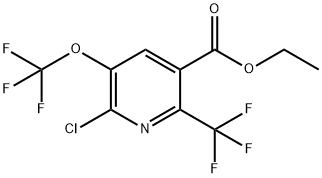 Ethyl 2-chloro-3-(trifluoromethoxy)-6-(trifluoromethyl)pyridine-5-carboxylate Struktur