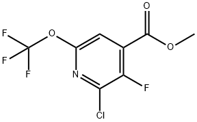Methyl 2-chloro-3-fluoro-6-(trifluoromethoxy)pyridine-4-carboxylate,1803650-00-1,结构式