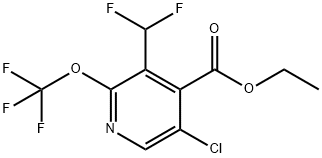 Ethyl 5-chloro-3-(difluoromethyl)-2-(trifluoromethoxy)pyridine-4-carboxylate 结构式
