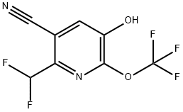 3-Cyano-2-(difluoromethyl)-5-hydroxy-6-(trifluoromethoxy)pyridine,1803653-76-0,结构式
