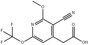 3-Cyano-2-methoxy-6-(trifluoromethoxy)pyridine-4-acetic acid,1803656-46-3,结构式