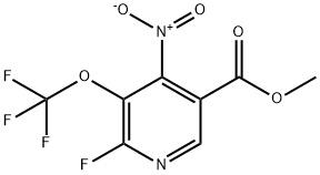 Methyl 2-fluoro-4-nitro-3-(trifluoromethoxy)pyridine-5-carboxylate 结构式