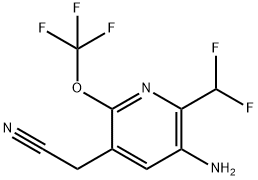 3-Amino-2-(difluoromethyl)-6-(trifluoromethoxy)pyridine-5-acetonitrile 结构式
