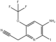 3-Amino-2-iodo-5-(trifluoromethoxy)pyridine-6-acetonitrile Structure