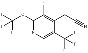 3-Fluoro-2-(trifluoromethoxy)-5-(trifluoromethyl)pyridine-4-acetonitrile,1803666-84-3,结构式