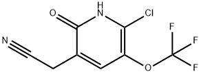 2-Chloro-6-hydroxy-3-(trifluoromethoxy)pyridine-5-acetonitrile 结构式