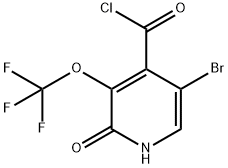 5-Bromo-2-hydroxy-3-(trifluoromethoxy)pyridine-4-carbonyl chloride 结构式