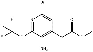 Methyl 3-amino-6-bromo-2-(trifluoromethoxy)pyridine-4-acetate 化学構造式