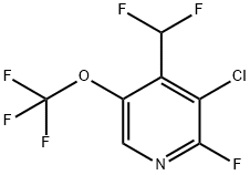 3-Chloro-4-(difluoromethyl)-2-fluoro-5-(trifluoromethoxy)pyridine 结构式