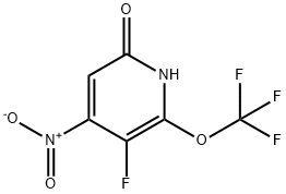 3-Fluoro-6-hydroxy-4-nitro-2-(trifluoromethoxy)pyridine Struktur