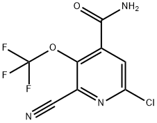 6-Chloro-2-cyano-3-(trifluoromethoxy)pyridine-4-carboxamide,1803686-47-6,结构式