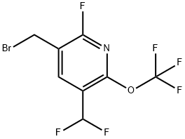 3-(Bromomethyl)-5-(difluoromethyl)-2-fluoro-6-(trifluoromethoxy)pyridine 结构式