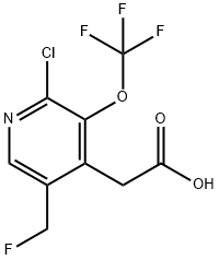2-Chloro-5-(fluoromethyl)-3-(trifluoromethoxy)pyridine-4-acetic acid 结构式