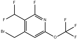4-(Bromomethyl)-3-(difluoromethyl)-2-fluoro-6-(trifluoromethoxy)pyridine,1803702-36-4,结构式