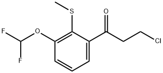 3-Chloro-1-(3-(difluoromethoxy)-2-(methylthio)phenyl)propan-1-one 结构式