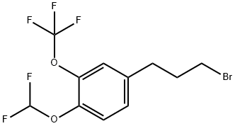 1-(3-Bromopropyl)-4-(difluoromethoxy)-3-(trifluoromethoxy)benzene Structure