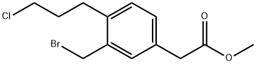 Methyl 3-(bromomethyl)-4-(3-chloropropyl)phenylacetate 结构式