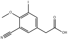3-Cyano-5-iodo-4-methoxyphenylacetic acid 结构式