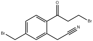 5-(Bromomethyl)-2-(3-bromopropanoyl)phenylacetonitrile Structure