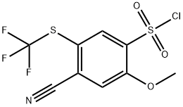 4-Cyano-2-methoxy-5-(trifluoromethylthio)benzenesulfonylchloride Struktur