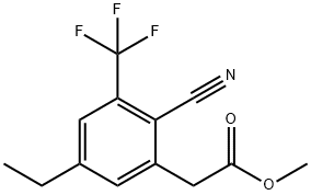 Methyl 2-cyano-5-ethyl-3-(trifluoromethyl)phenylacetate 结构式