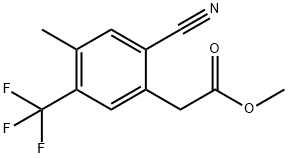 Methyl 2-cyano-4-methyl-5-(trifluoromethyl)phenylacetate 结构式