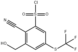 2-Cyano-3-hydroxymethyl-5-(trifluoromethylthio)benzenesulfonylchloride 结构式